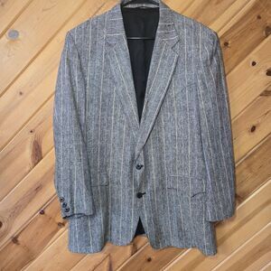Circle S Mens Silk Blend Western Suit Jacket Size 44R‎ Sport Coat Ranch Stripe